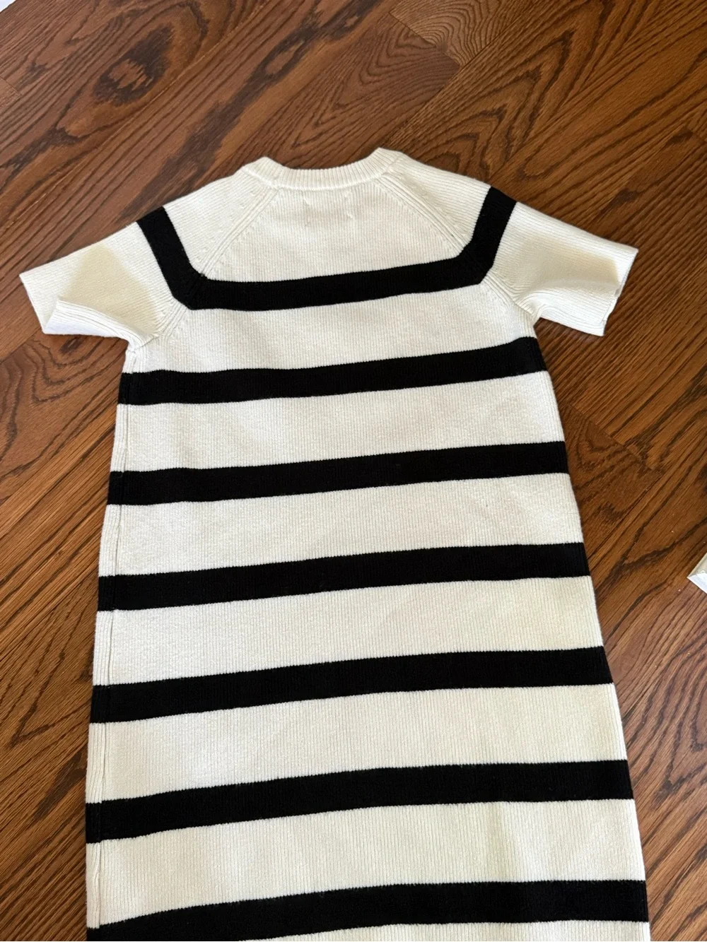 Zara Cream and Black Striped Knit Dress